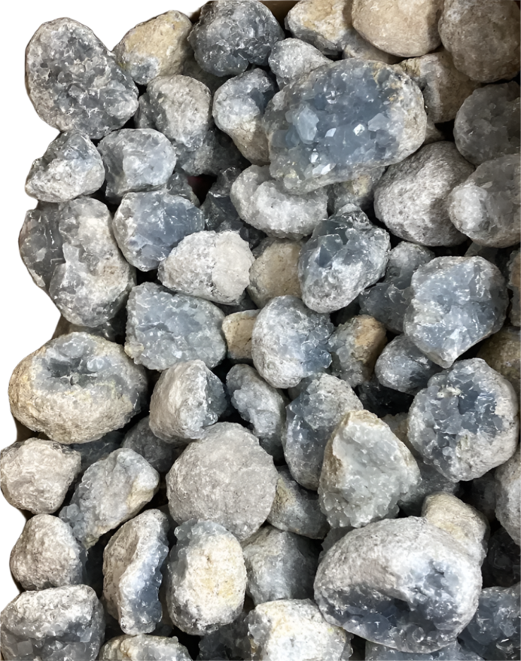 Celestite clusters 1kg