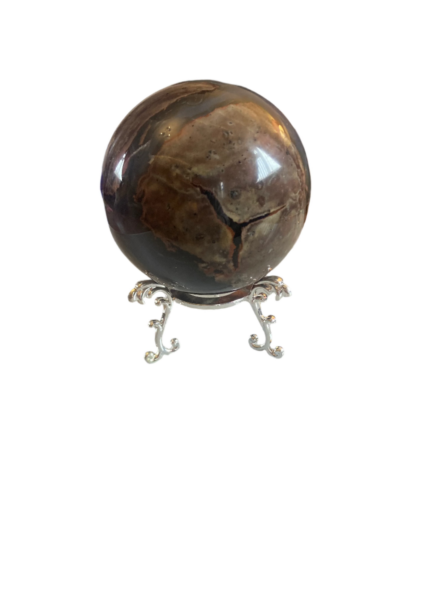 Football agate sphere and stand