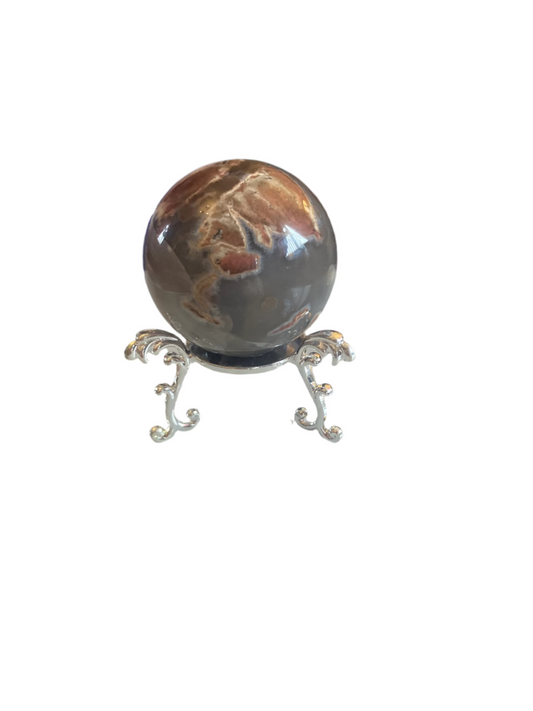 Football agate sphere and stand