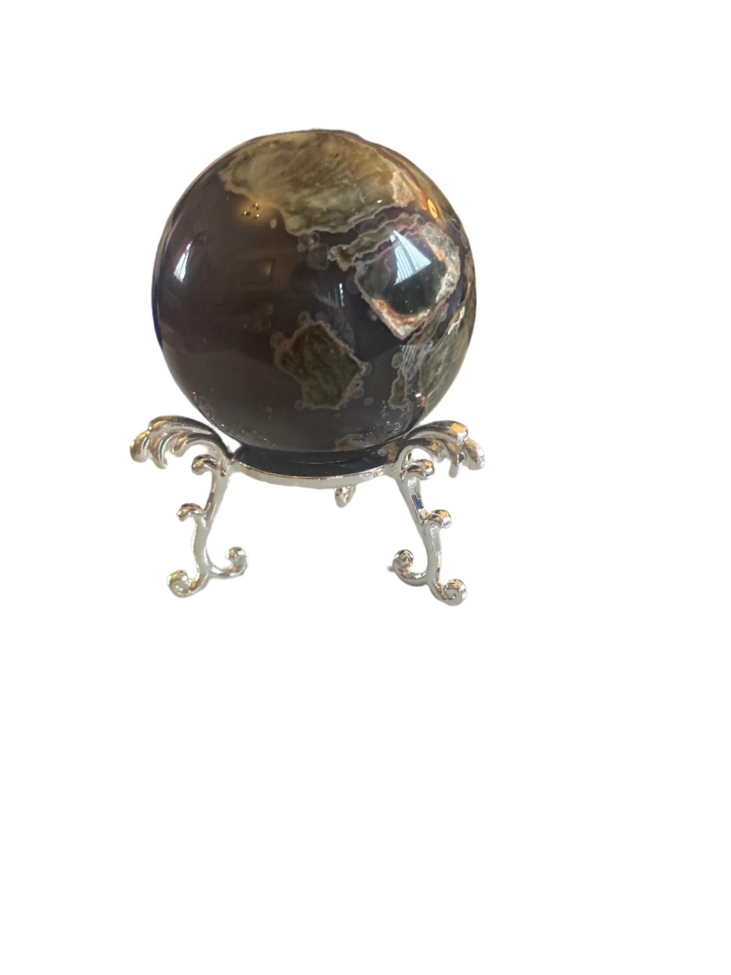 Football agate sphere and stand