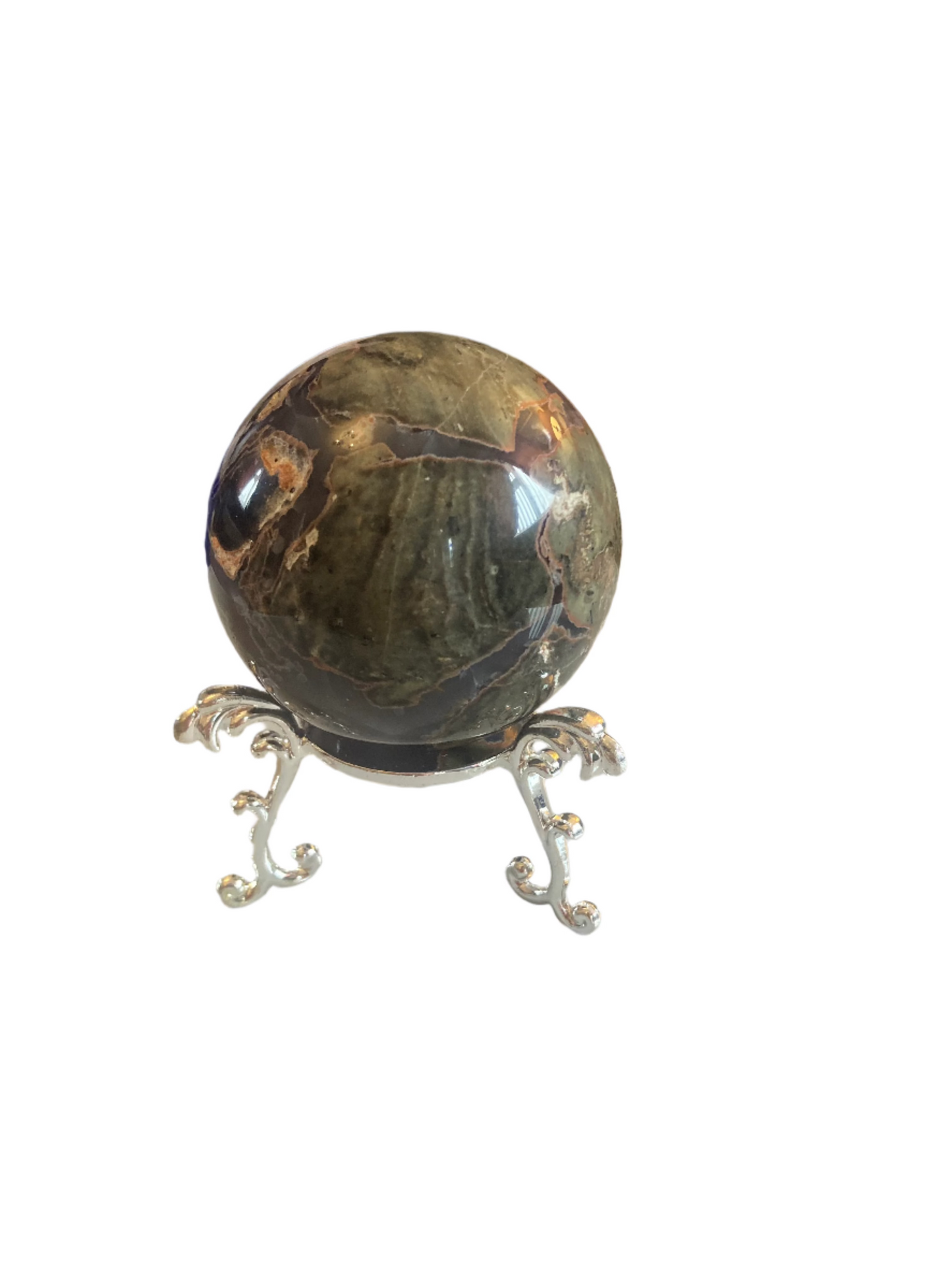 Football agate sphere and stand