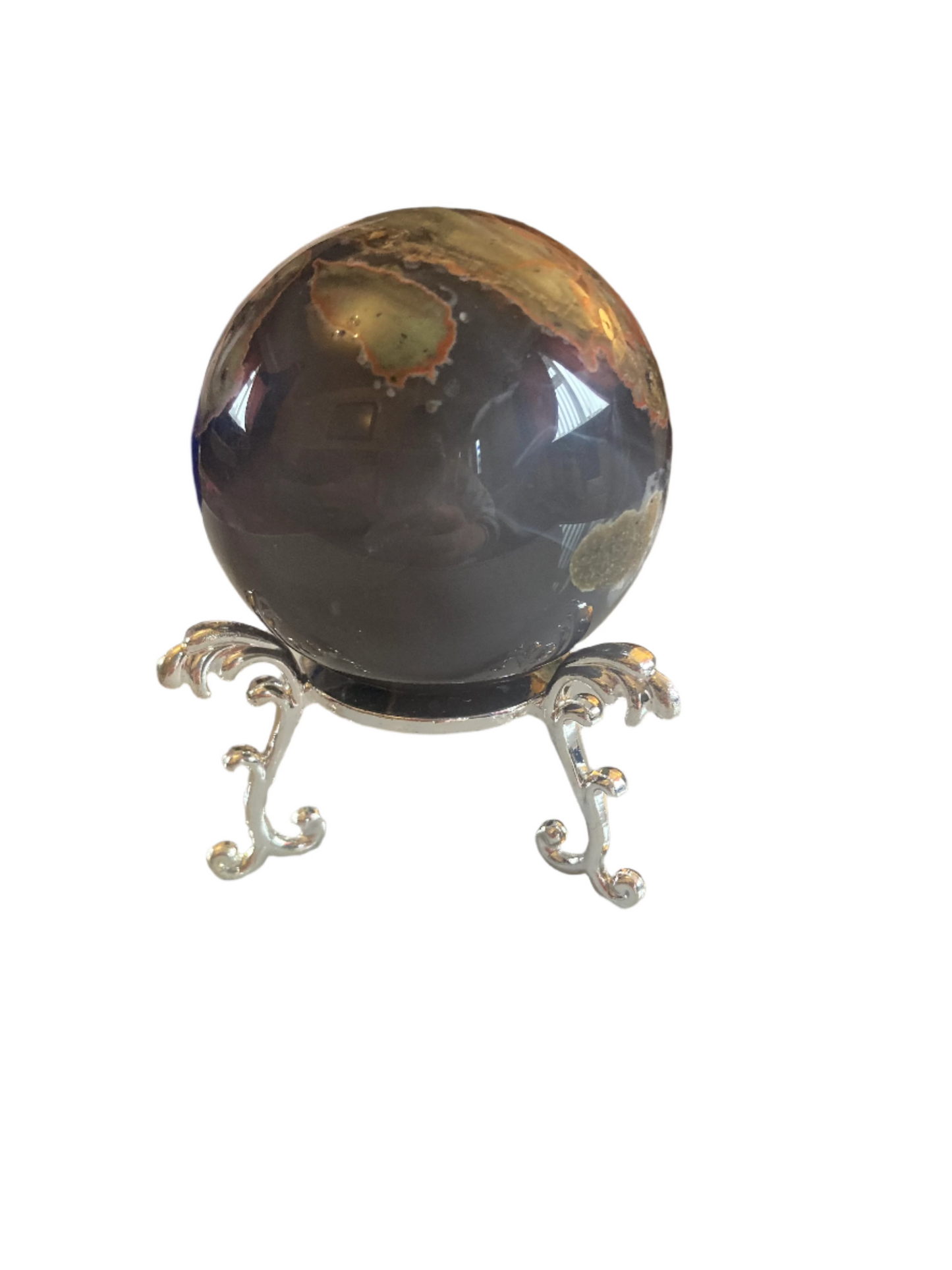 Football agate sphere and stand