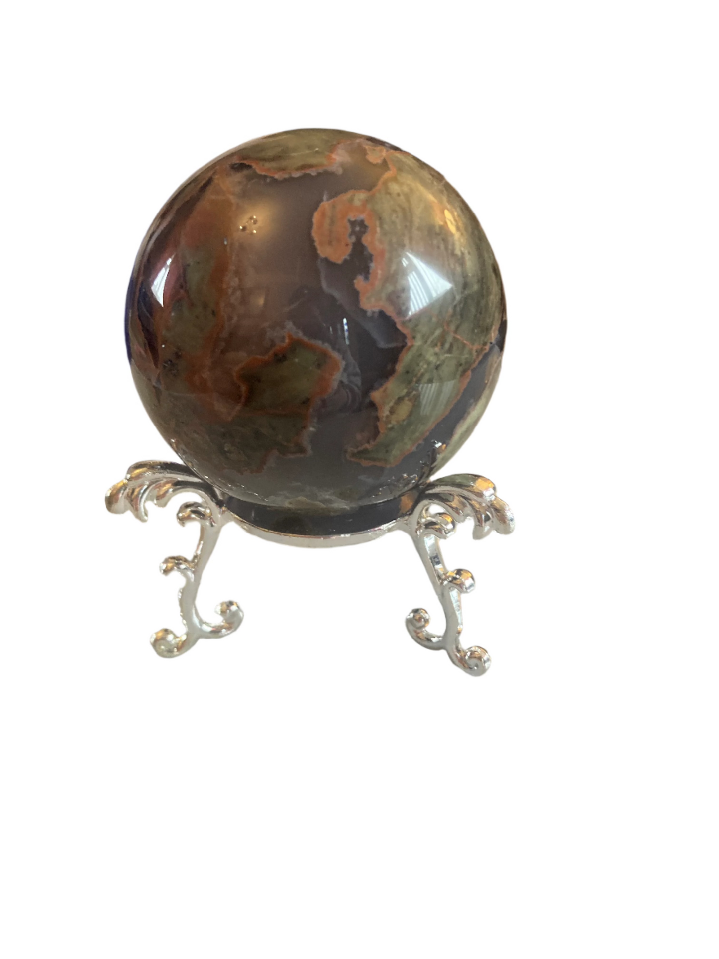 Football agate sphere and stand