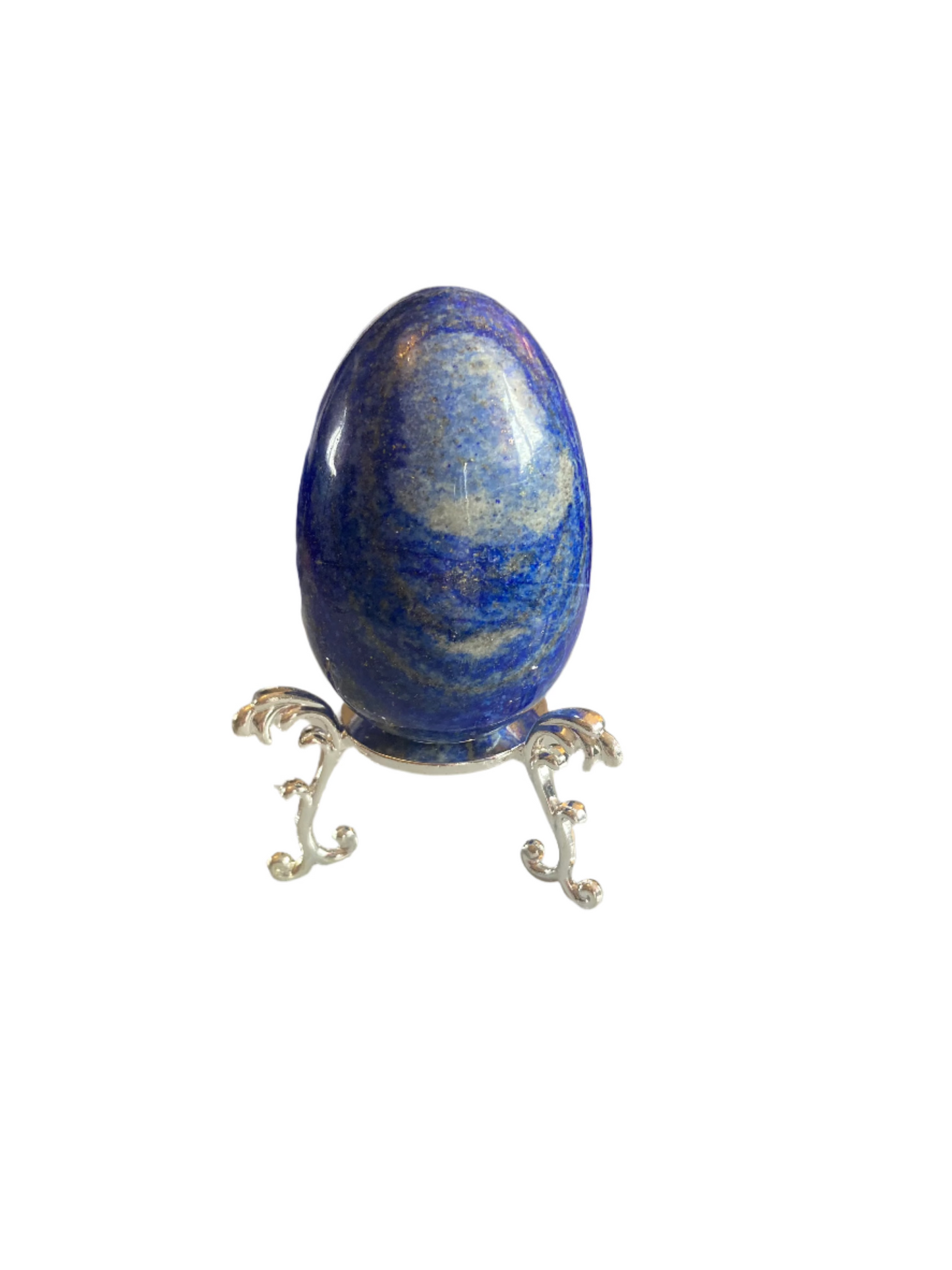 Lapis lazuli egg and stand