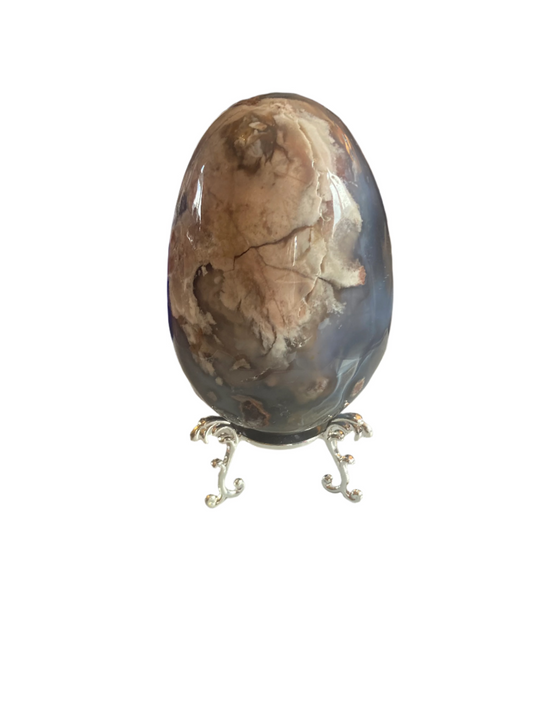 Football agate egg and stand