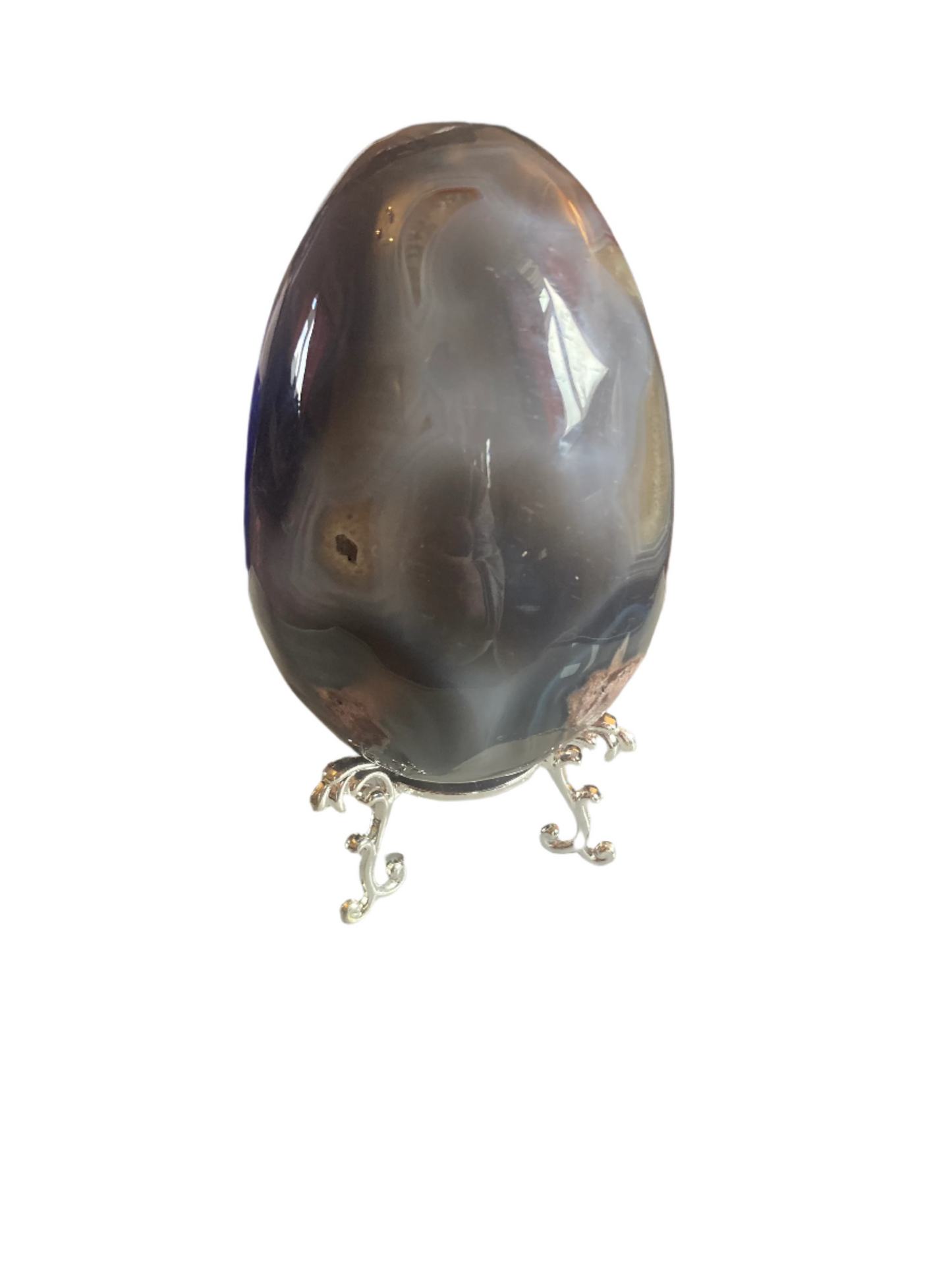 Football agate egg and stand