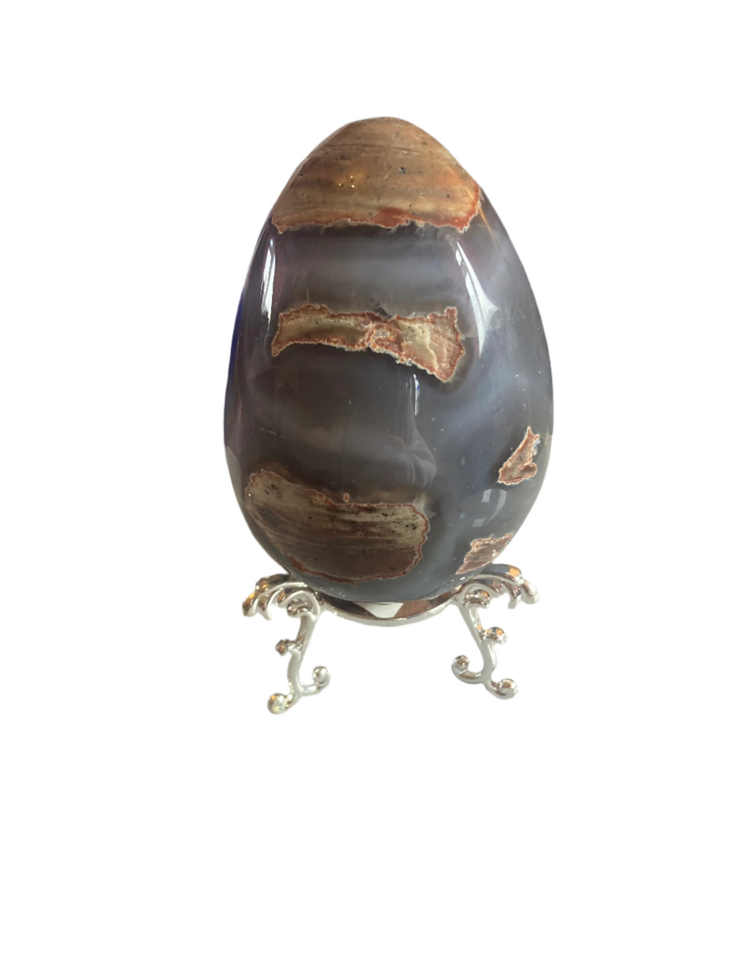 Football agate egg and stand