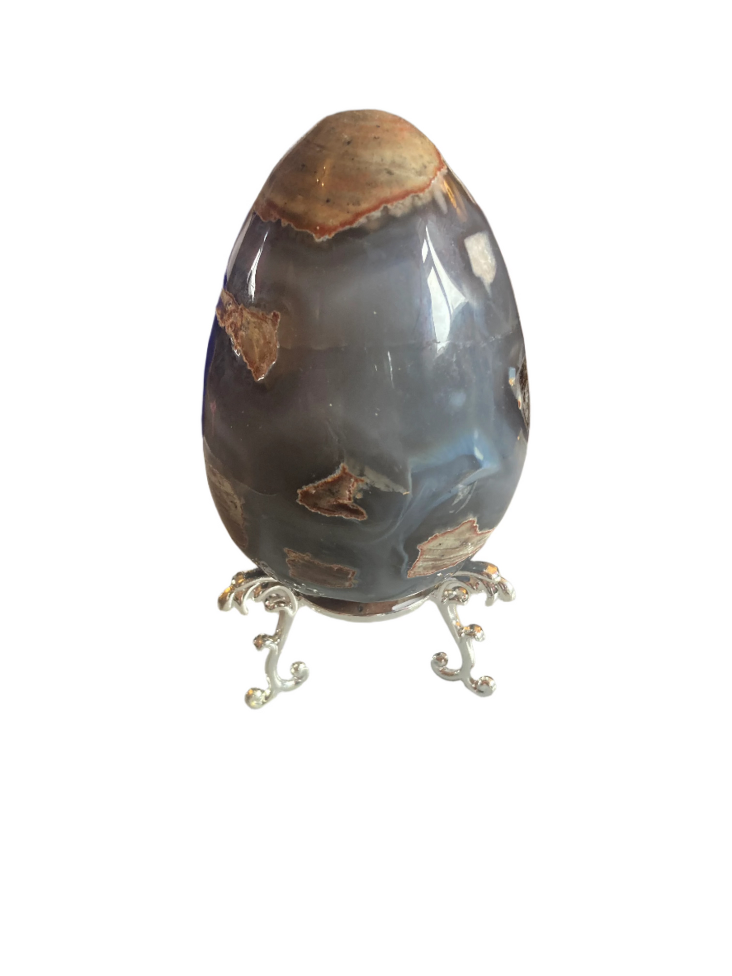 Football agate egg and stand