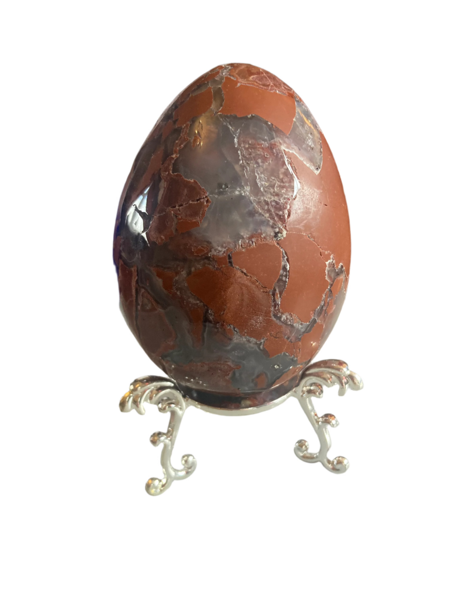 Football agate egg and stand