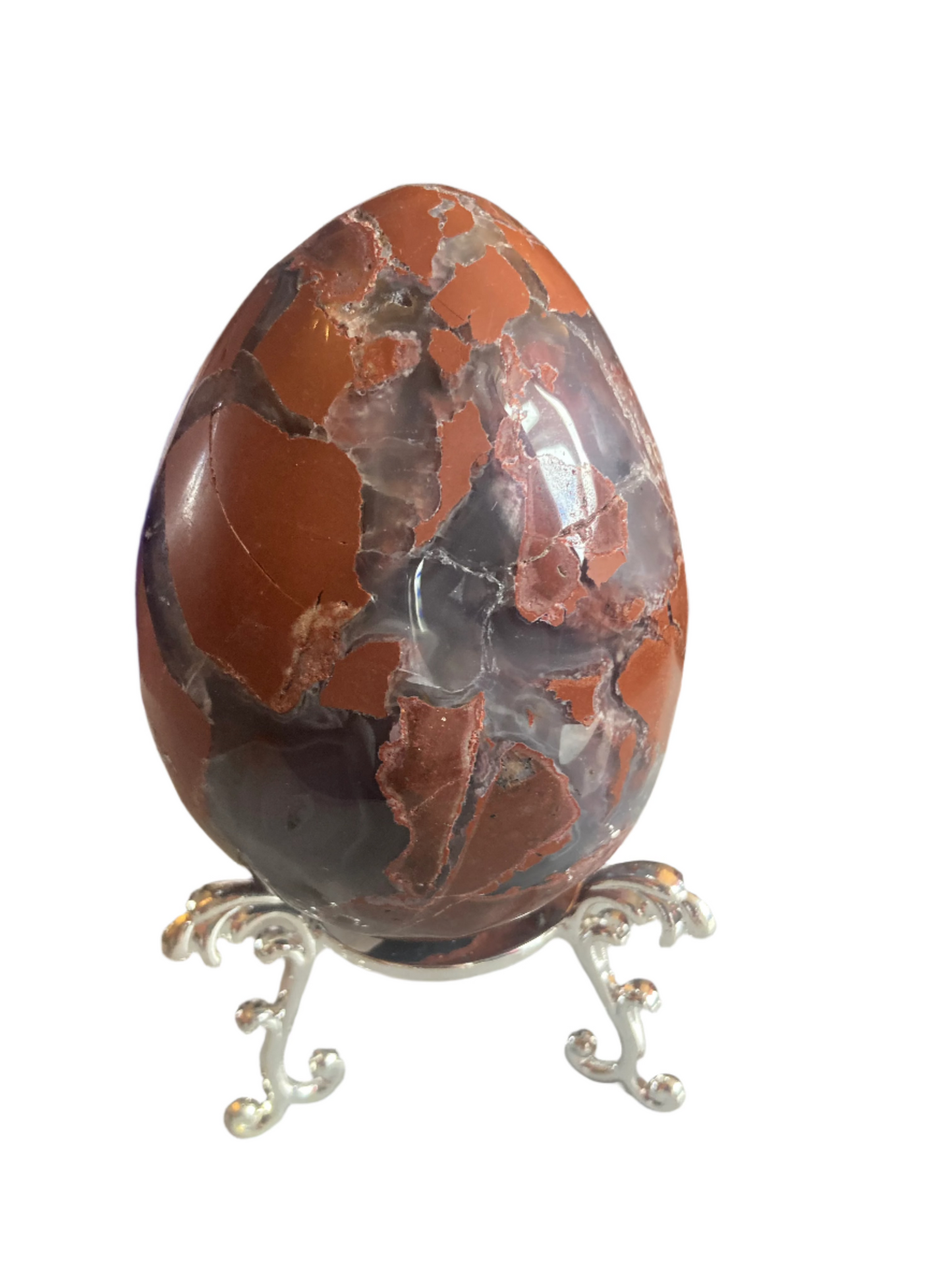 Football agate egg and stand