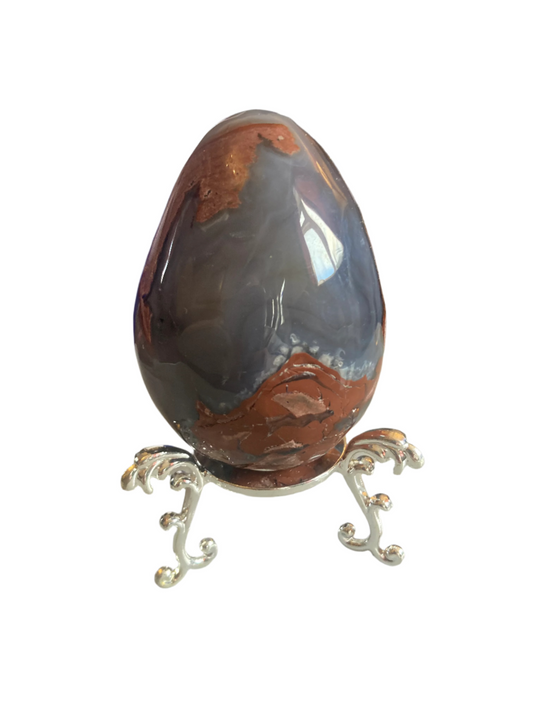 Football agate egg and stand