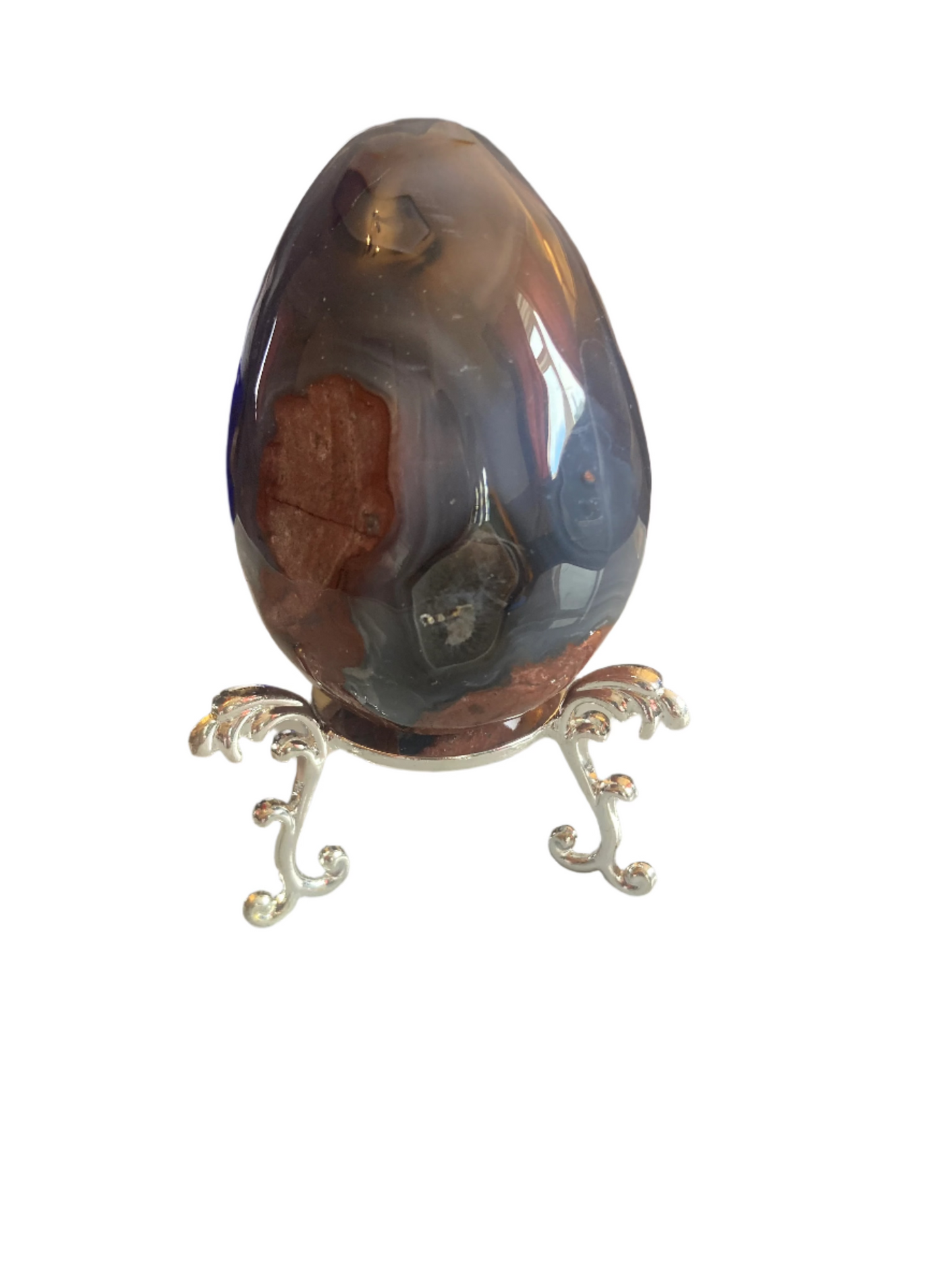 Football agate egg and stand