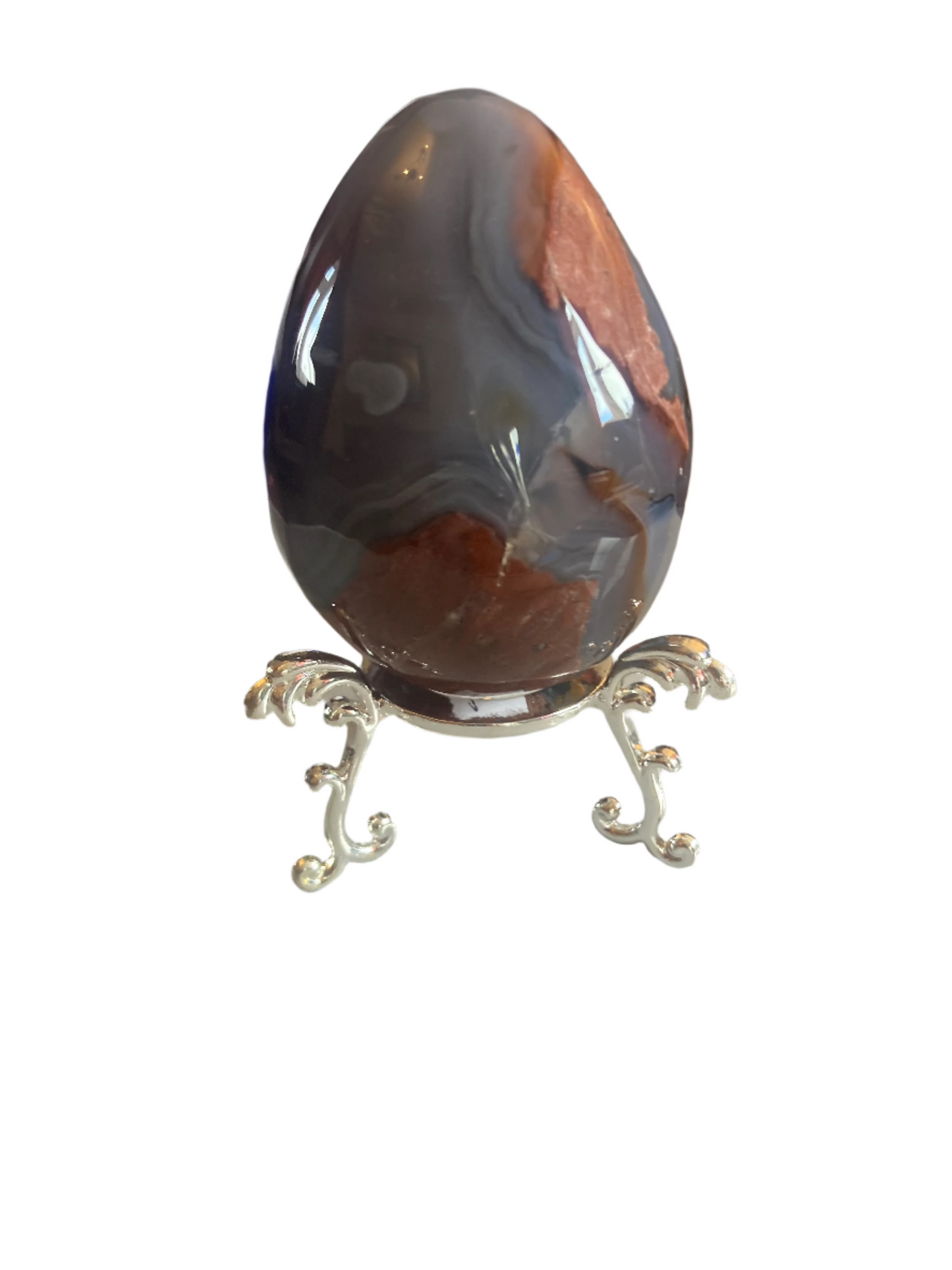 Football agate egg and stand