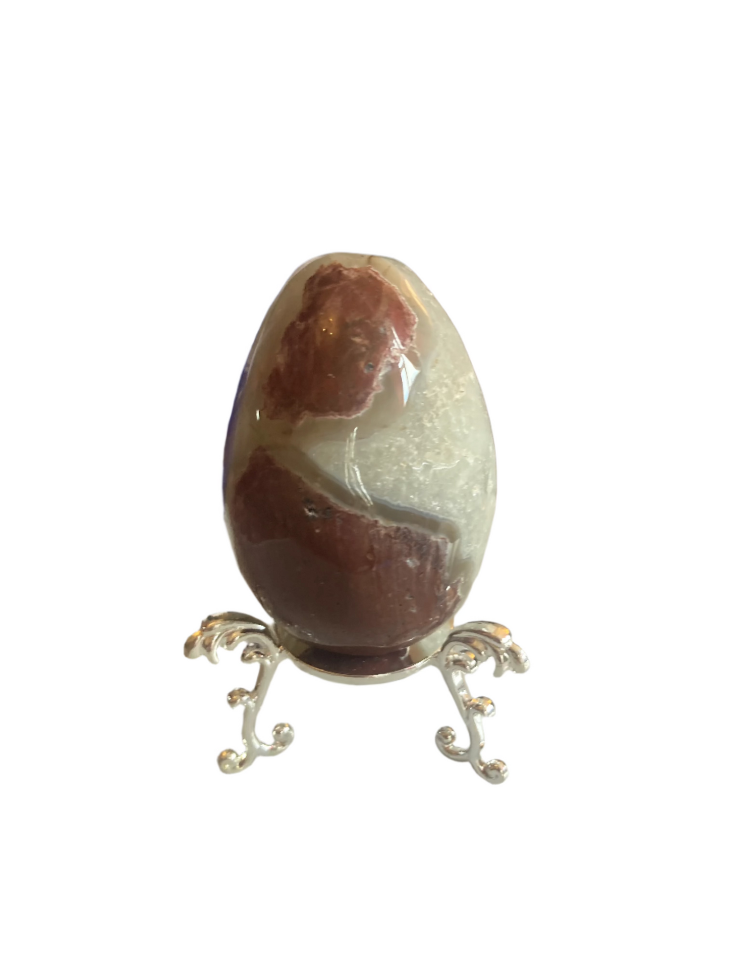 Football agate egg and stand