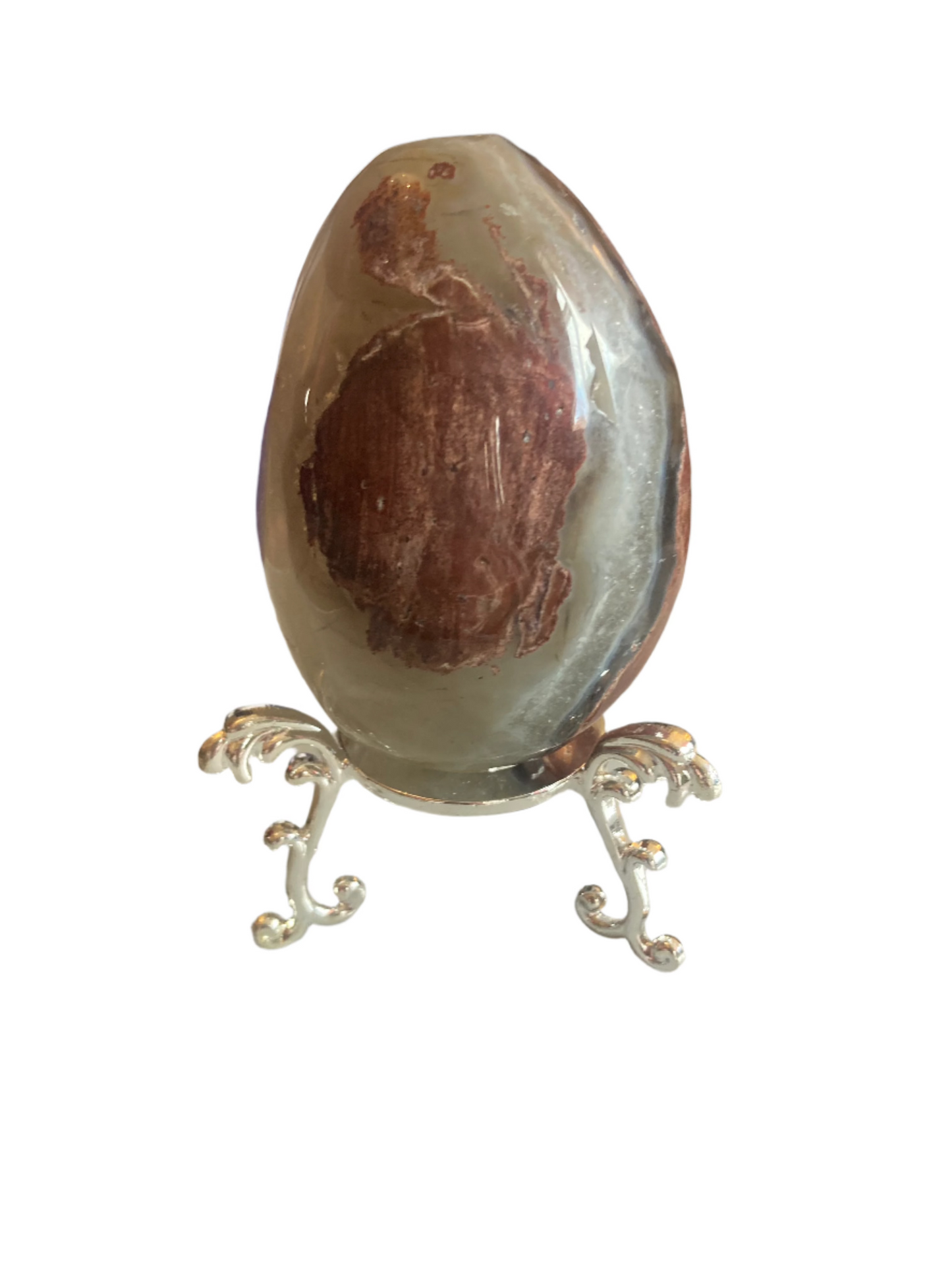 Football agate egg and stand