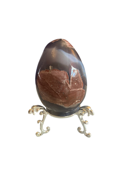 Football agate egg and stand