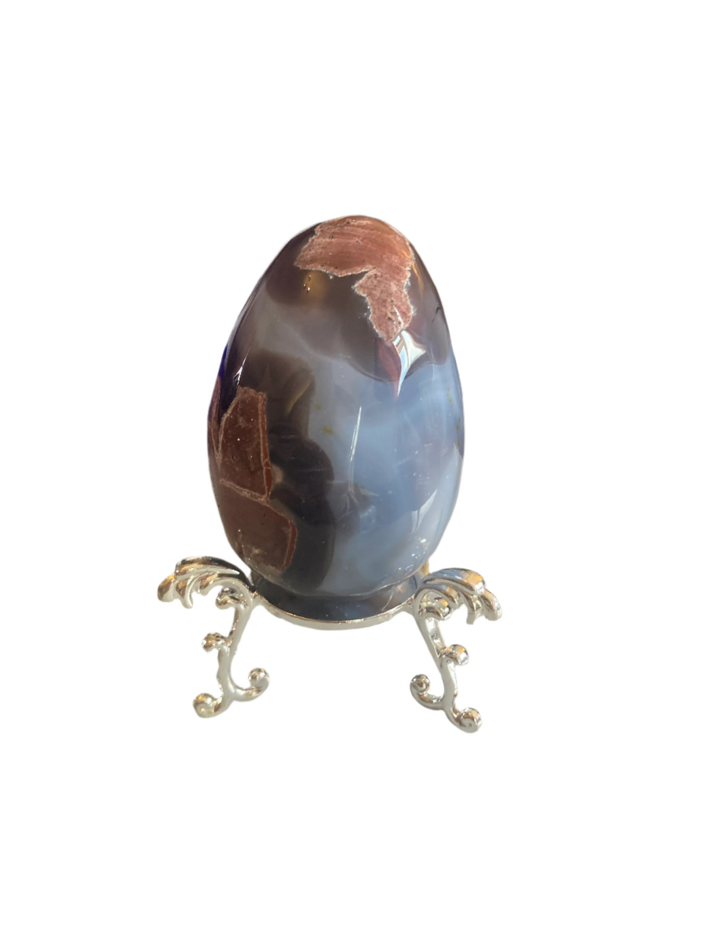 Football agate egg and stand