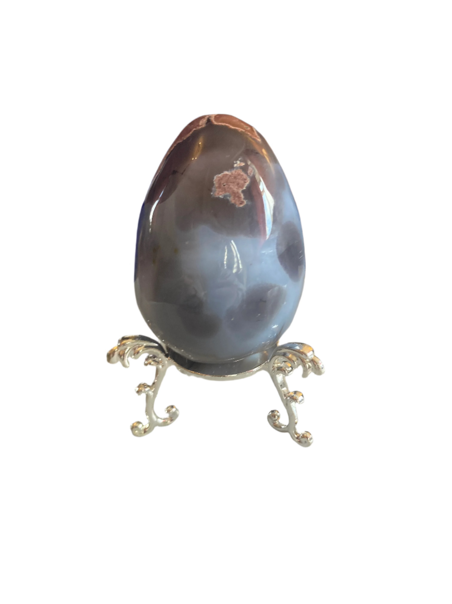 Football agate egg and stand