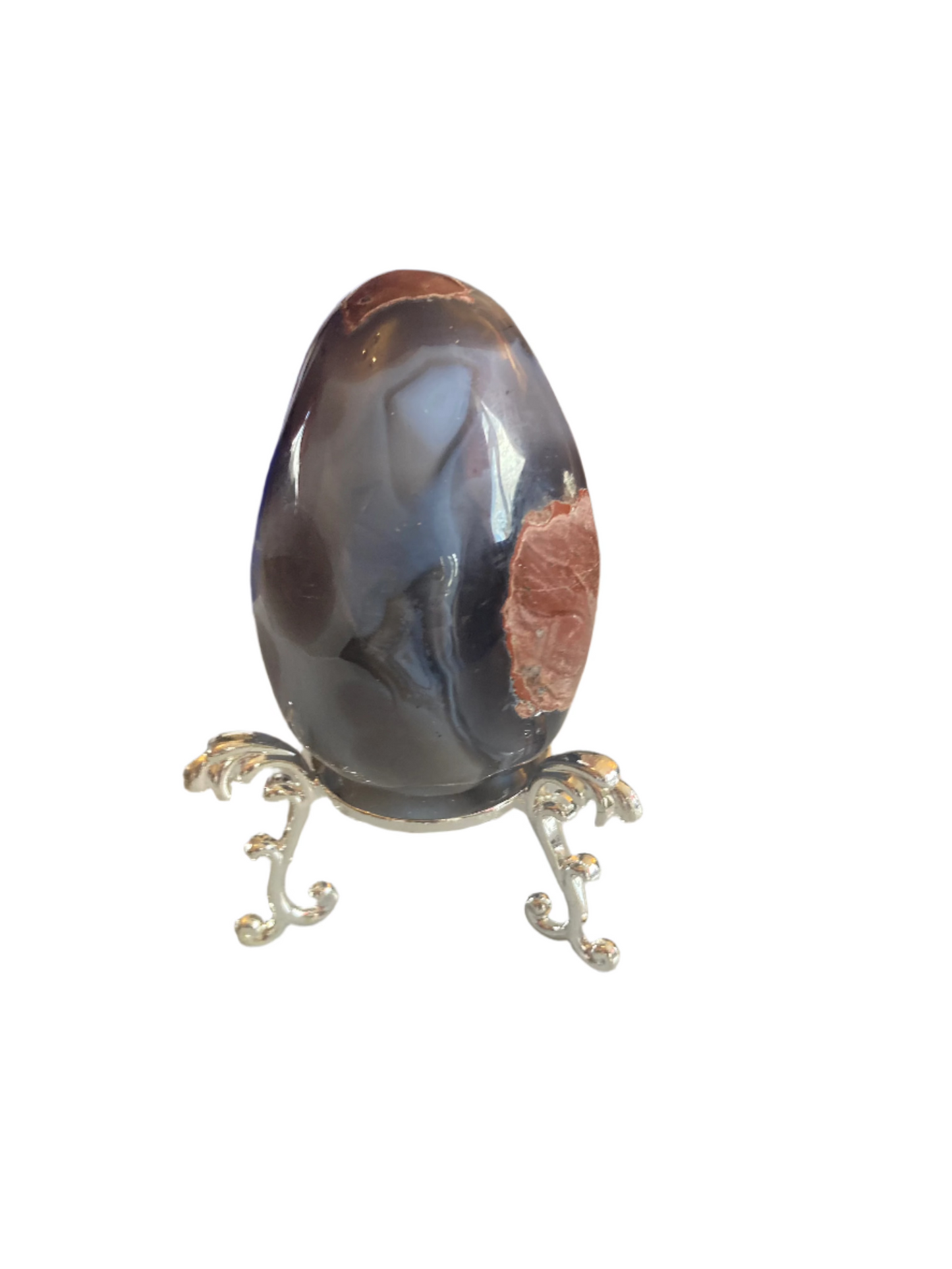 Football agate egg and stand