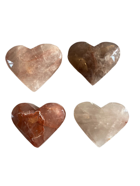 Fire quartz heart palms