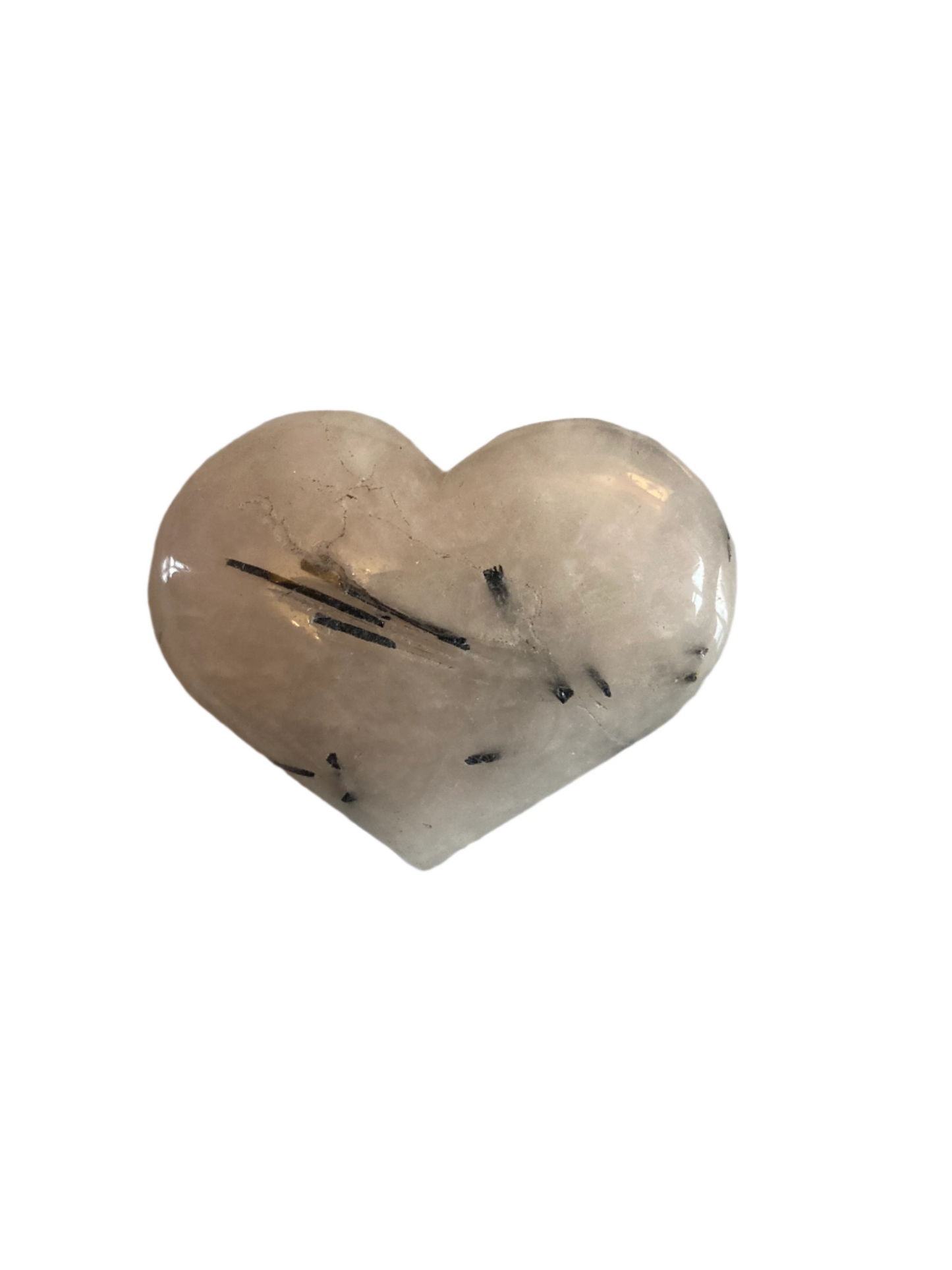 Tourmaline quartz heart palms