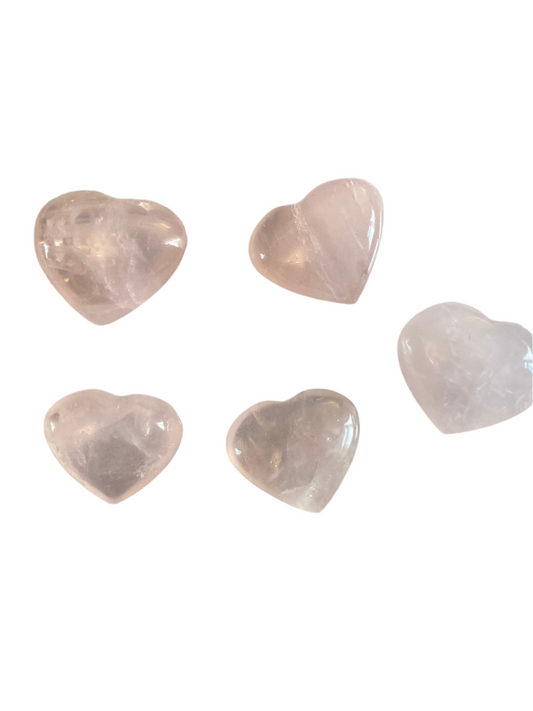 Rose quartz hearts palms